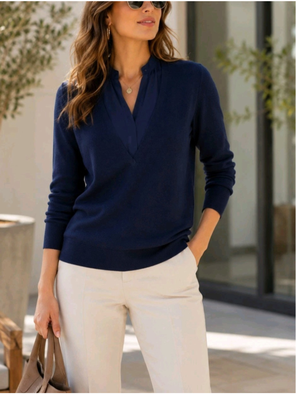 Club Monaco M Wool Blend Preppy Academia Old Money Classic Casual Sweater Top